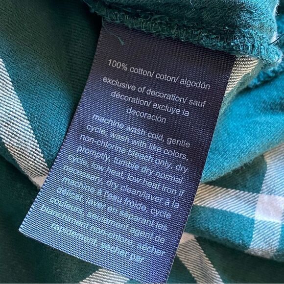 Tommy Hilfiger Shirt Plaid Popover Half Button Down Top Green - Picture 11 of 13